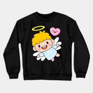 Cute Little Boy Angel Flying In Sky Fairy Tale Baby Christmas Angel Crewneck Sweatshirt